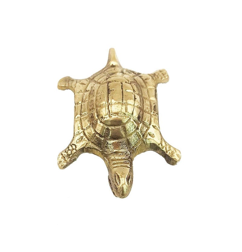 Denique Brass Turtle Vaastu Fengshui Tortoise on Plate for Career and Good Luck Gift Item Kachua for Wealth and Success in Business Home Decor.Gold Color.Pack of 1 - Image 3