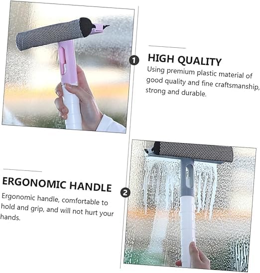 QUALIZA Multifunctional Screen Brush 3 in 1 Mesh Cleaning Brush Wiper with Attached Spray Bottle Net Cleaner DoubleSided Window Cleaner Glass Washing Bathroom Cleaner Household Cleaning Supplies - Image 4