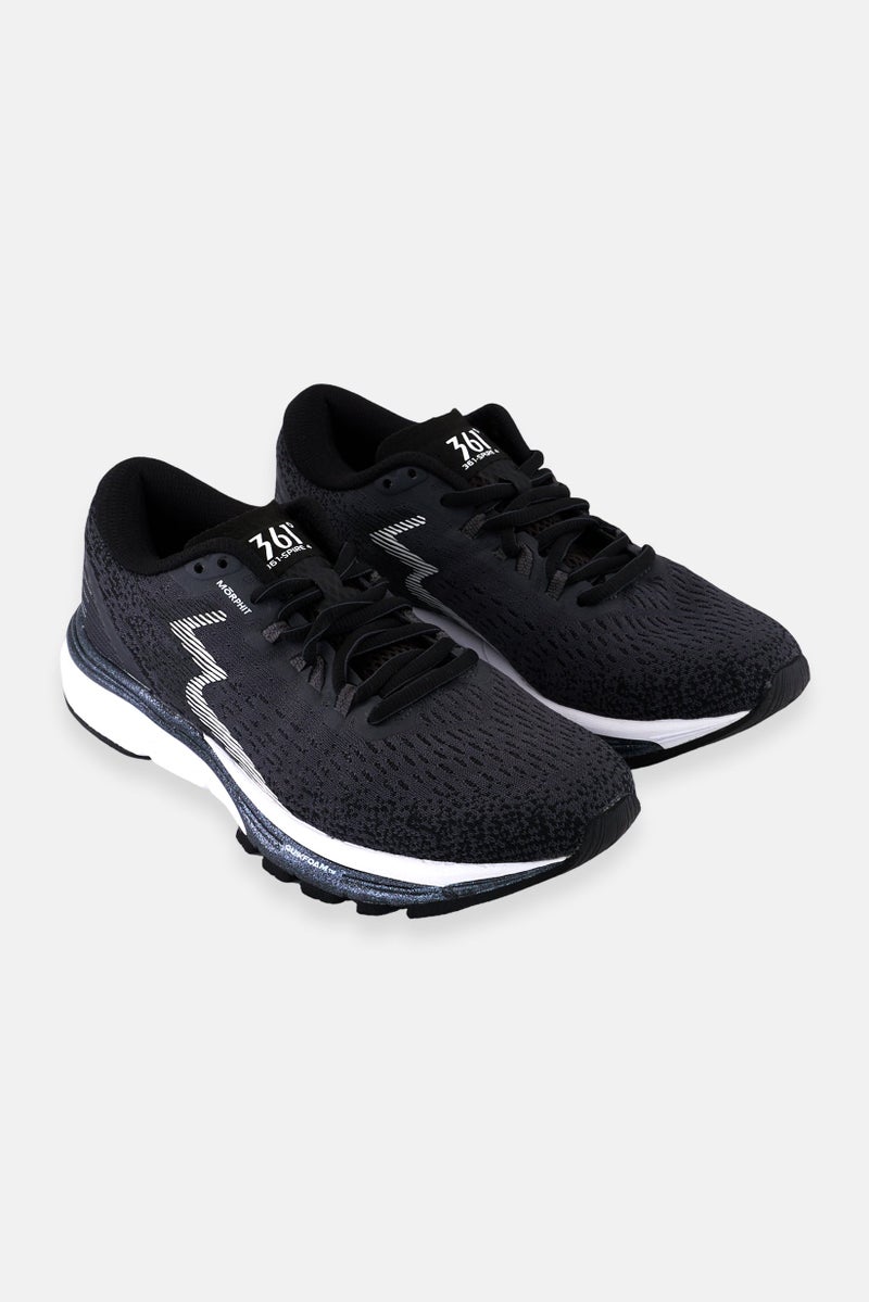 361 Degrees أحذية جري نسائية 361-سباير مزودة بأربطة، سوداء - Image 1