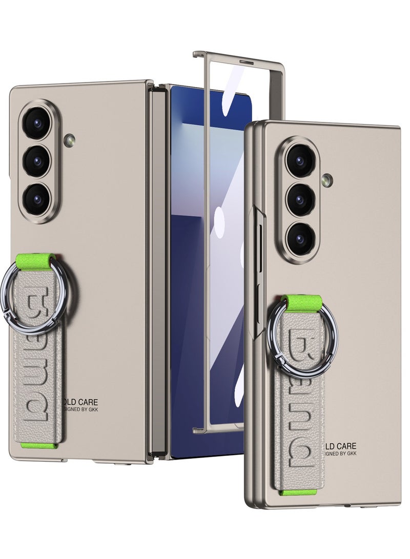 Compatible Samsung Galaxy Z Fold 7 Case with Screen Protector  Finger Strap, Galaxy Z Fold 7 Phone Case with Ring Holder, Matte PC Protective Cover for Samsung Galaxy Z Fold 7 5G 2025