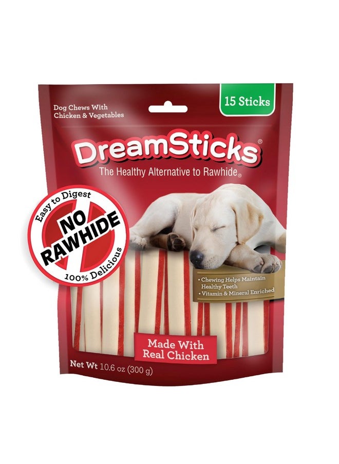 DreamBone Dreamsticks With Real Chicken Chews For Dogs, 15 Count, These EasyToDigest RawhideFree Chews Are A Dog’S Favorite Distraction  - Image 1