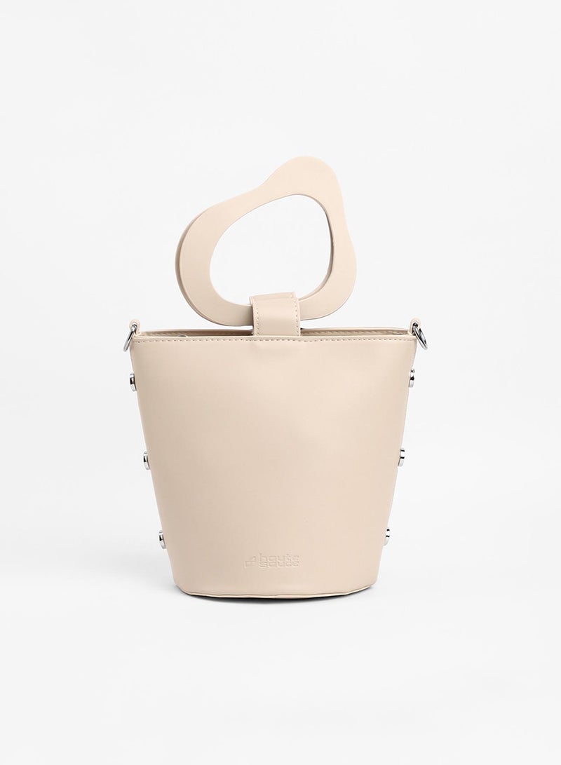 Haute Sauce The Flora Pot Bucket Bag - Saltbox Beige  - Image 5
