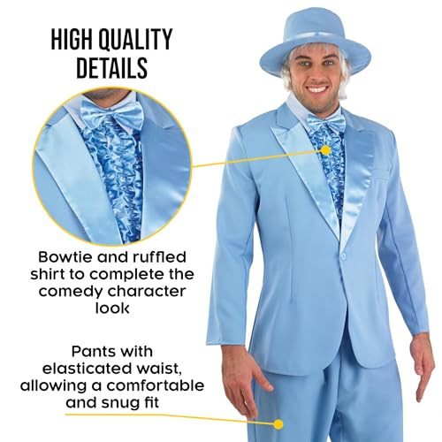 fun shack Tuxedo Costume for Men – Blue Suit Mens – Funny 90s Movie Character, Halloween Costumes for Men, L - Image 3