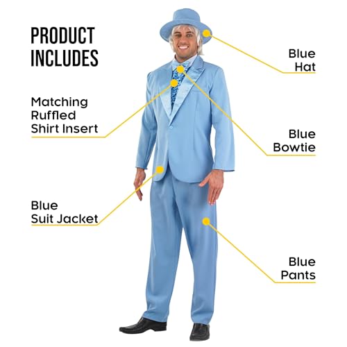 fun shack Tuxedo Costume for Men – Blue Suit Mens – Funny 90s Movie Character, Halloween Costumes for Men, L - Image 2
