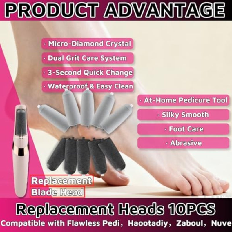 10 Pack Replacement Heads for Flawless Replacement Heads Electric Feet Callus Remover Roller Refills Compatible with Most Flawless Pedi Haootadiy Zaboul etc 5 Black Coarse and 5 Gray Fine - Image 5