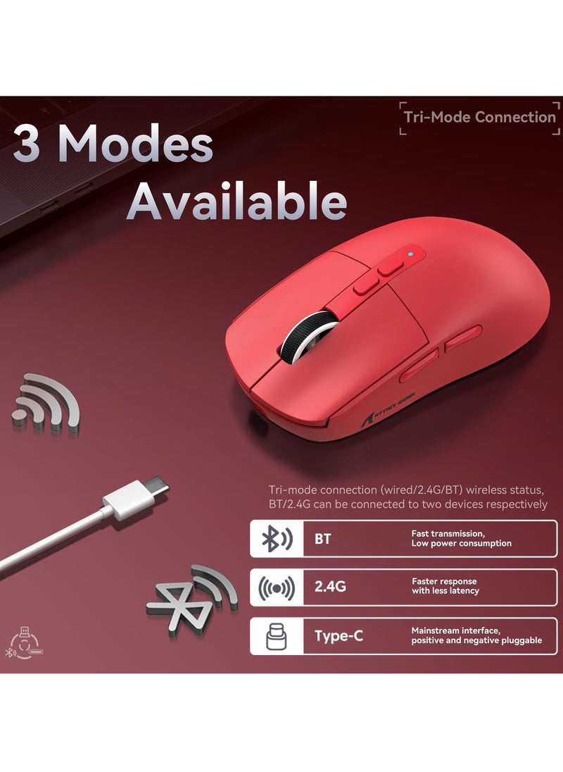 X6 Lightweight Wireless Gaming Mouse with 3 Mode Wired 2.4G BT5.2 Up to 26K DPI RGB Touch Magnetic Charging Base