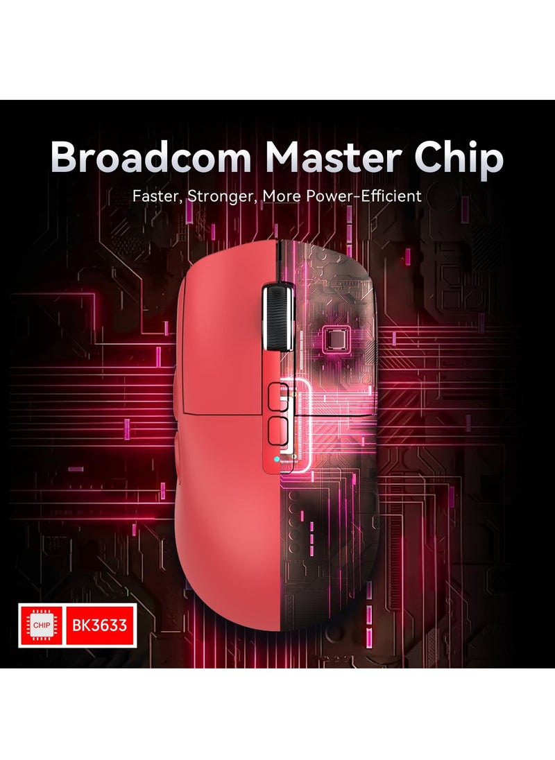 X6 Lightweight Wireless Gaming Mouse with 3 Mode Wired 2.4G BT5.2 Up to 26K DPI RGB Touch Magnetic Charging Base