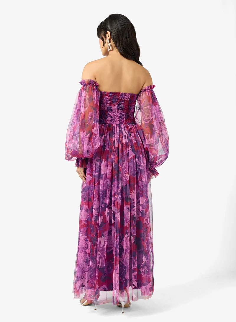 ليس اند بيدز Lana Balloon Sleeve Tiered Maxi Dress