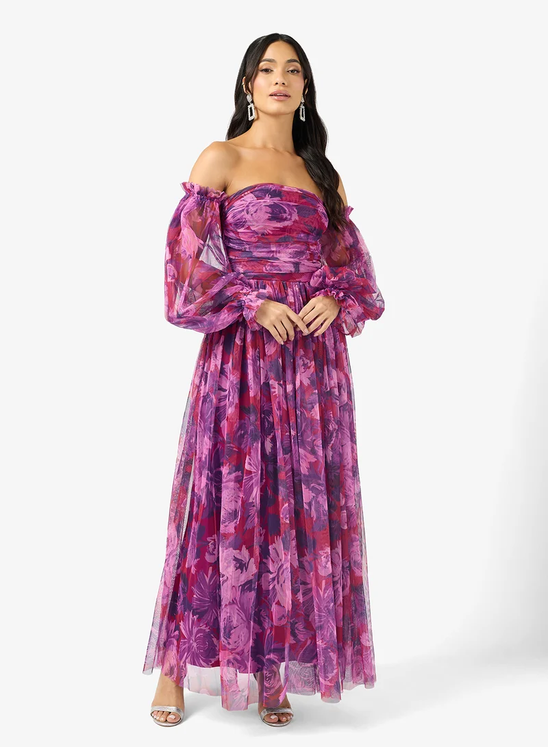 ليس اند بيدز Lana Balloon Sleeve Tiered Maxi Dress