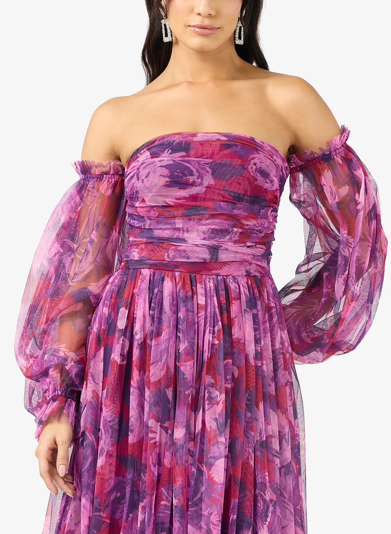 ليس اند بيدز Lana Balloon Sleeve Tiered Maxi Dress