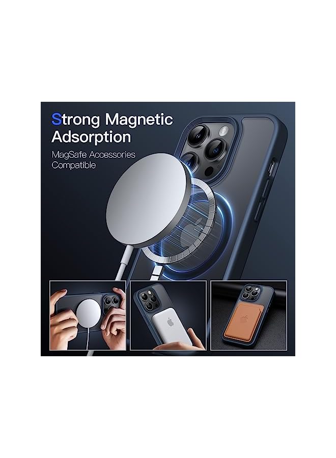 Jetech Magnetic Case for iPhone 14 Pro Max 6.7-Inch (NOT FOR iPhone 14 Pro 6.1-Inch) Compatible with MagSafe, Translucent Matte Back Slim Shockproof Phone Cover (Storm Blue) - Image 3