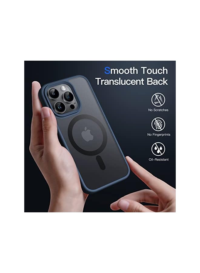 Jetech Magnetic Case for iPhone 14 Pro Max 6.7-Inch (NOT FOR iPhone 14 Pro 6.1-Inch) Compatible with MagSafe, Translucent Matte Back Slim Shockproof Phone Cover (Storm Blue) - Image 4