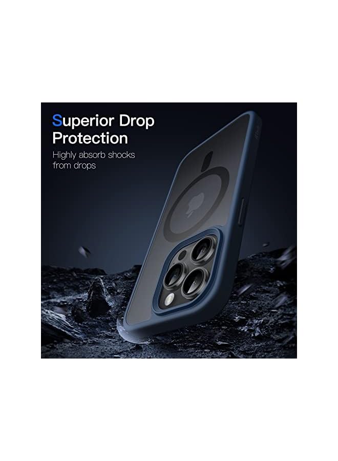 Jetech Magnetic Case for iPhone 14 Pro Max 6.7-Inch (NOT FOR iPhone 14 Pro 6.1-Inch) Compatible with MagSafe, Translucent Matte Back Slim Shockproof Phone Cover (Storm Blue) - Image 5