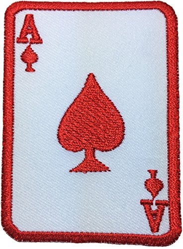 Papapatch A Spade Card Sew on Iron on Embroidered Applique Patch - Red (Iron-Spade-A-RED) - Image 2