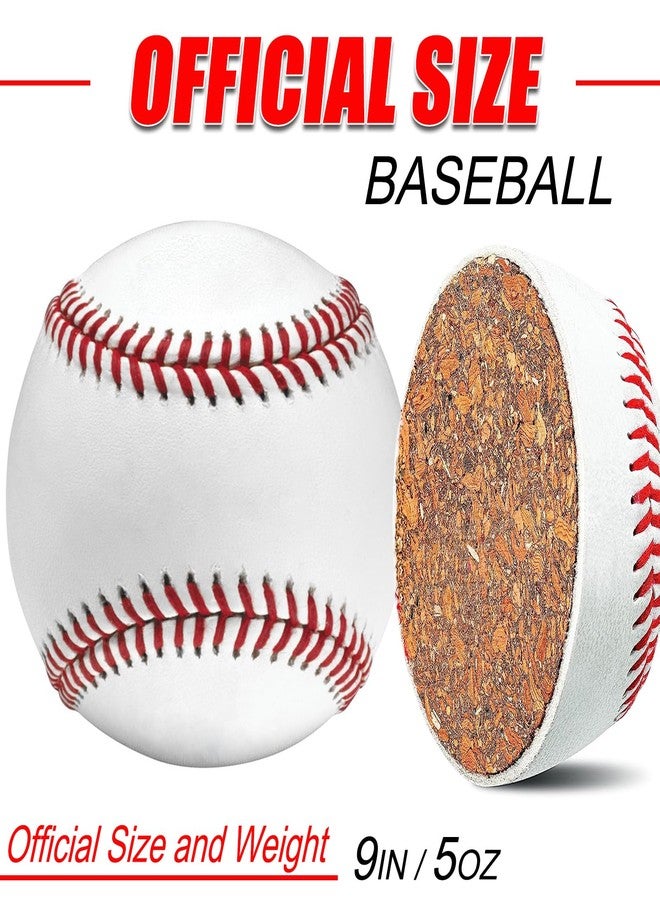 KRTOYUST® Baseball Ball,Official Size Baseballs,Composite High Performance Leather 9" Baseball Great for Youth and Adult Recreational Use Practice (Hard Ball, 3 Balls) - Image 2
