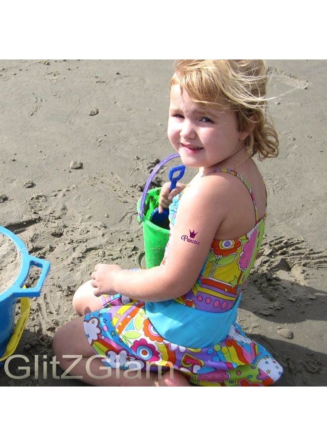 GlitZGlam طقم تاتو لامع من حكايات خرافية مع 6 لامعات كبيرة و 12 قوالب مذهلة - مضاد للحساسية ومختبر من قبل أطباء الجلد! - تاتو مؤقت وفن الجسم - Image 5