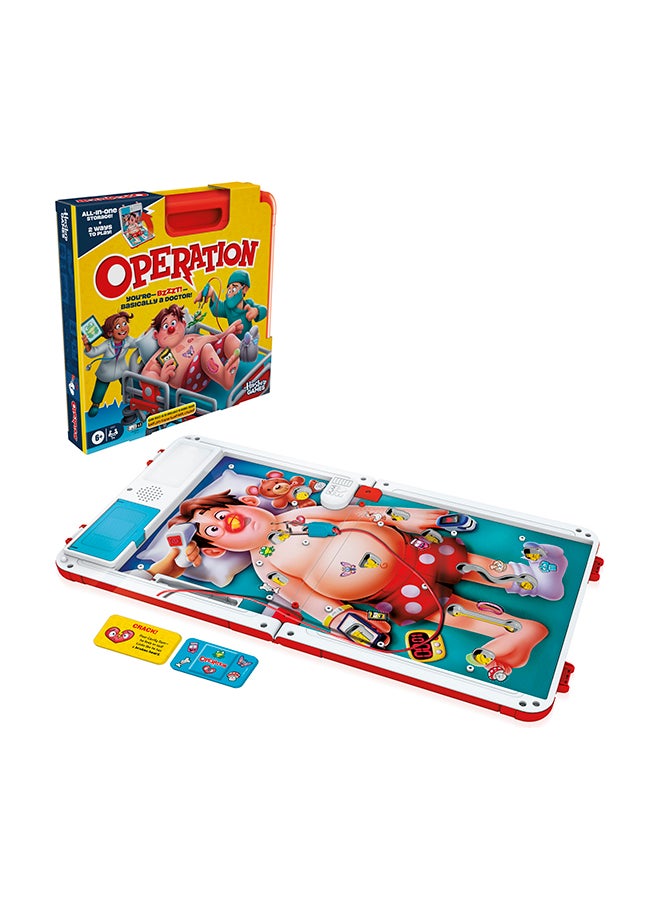 HASBRO - GAMING Operation Electronic Board Game with All-in-One Carrying Case | 2 Ways to Play | Ages 6+ | 1+ Players | 10 Mins. | Fun Kids Games  - Image 1