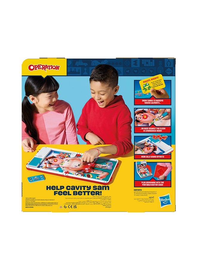 HASBRO - GAMING Operation Electronic Board Game with All-in-One Carrying Case | 2 Ways to Play | Ages 6+ | 1+ Players | 10 Mins. | Fun Kids Games  - Image 4