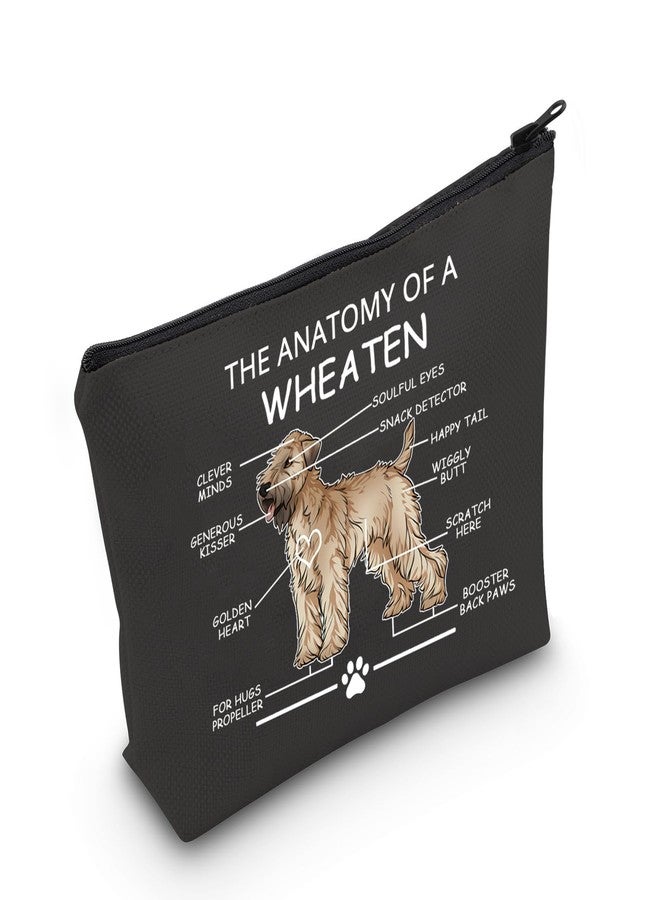 LEVLO Funny Wheaten Terrier Lovers Gifts - The Anatomy of a Wheaten Clever Minds Cosmetic Bags for Veterinary Mom - Travel Toiletry Bags (Wheaten+BLACK) - Image 1