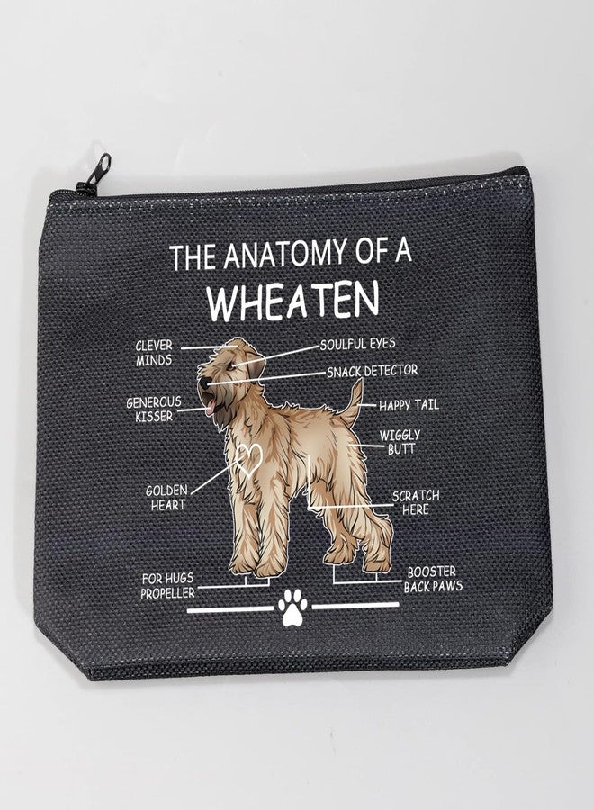 LEVLO Funny Wheaten Terrier Lovers Gifts - The Anatomy of a Wheaten Clever Minds Cosmetic Bags for Veterinary Mom - Travel Toiletry Bags (Wheaten+BLACK) - Image 3