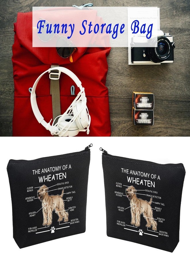 LEVLO Funny Wheaten Terrier Lovers Gifts - The Anatomy of a Wheaten Clever Minds Cosmetic Bags for Veterinary Mom - Travel Toiletry Bags (Wheaten+BLACK) - Image 5