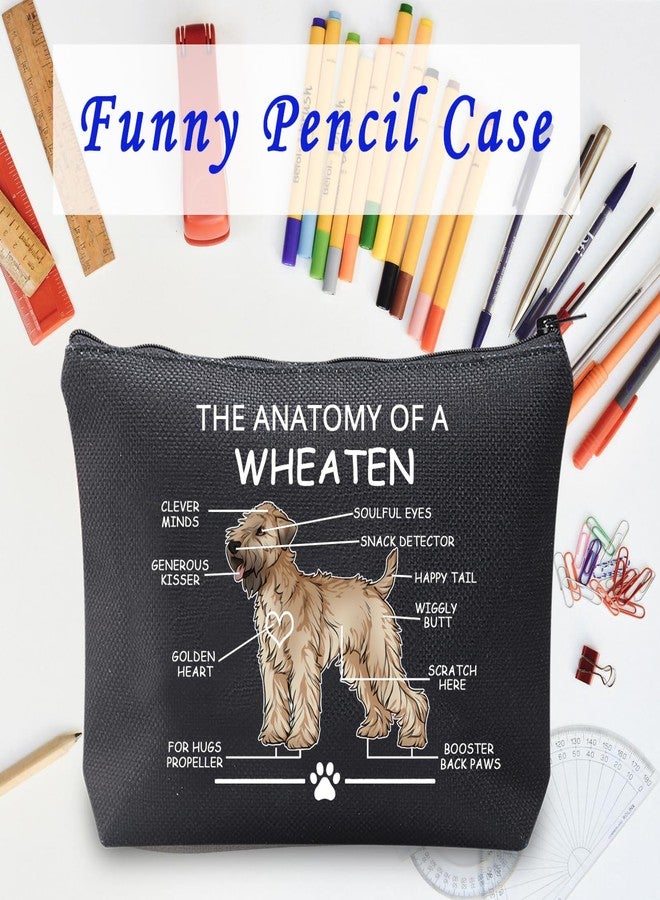 LEVLO Funny Wheaten Terrier Lovers Gifts - The Anatomy of a Wheaten Clever Minds Cosmetic Bags for Veterinary Mom - Travel Toiletry Bags (Wheaten+BLACK) - Image 4