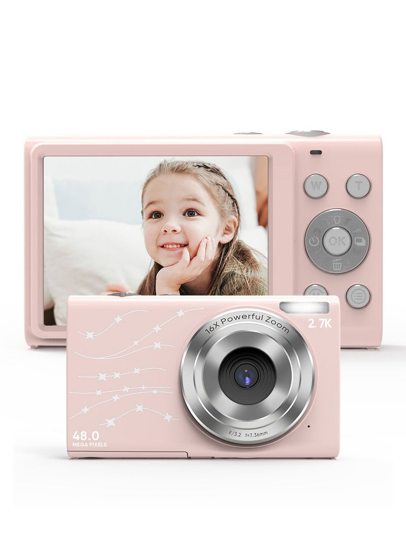 GULFLINK Kids Digital Camera 1080P 48MP Digital Cameras for Photography, Digital Point and Shoot Camera for Kids(Pink)  - Image 1