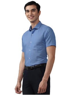Peter England Peter England Men's Slim Fit Shirt (PESHMSLB033450_Blue 44)  - Image 2