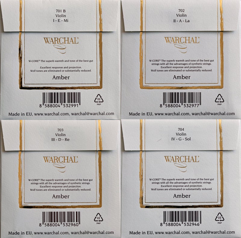 Warchal مجموعة أوتار كمان وارتشال أمبر بنهاية كروية E - Image 2