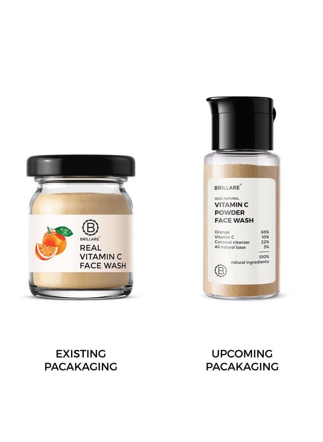 BRILLARE Vitamin C Face Wash For Pigmentation & Dark Spots, Coconut & Orange Face Wash For Skin Brightening, 100% Natural Powder Facewash, 15G  - Image 5