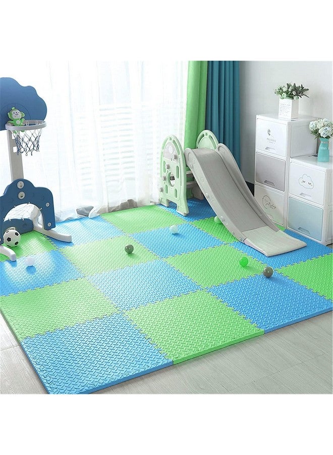 سيجناترون سجادة تمارين سيجناترون للأطفال (٨ قطع) - ٣٢ قدمًا مربعًا || مع بلاطات متشابكة من إسفنج إيفا، وأرضيات واقية، مناسبة للمكتب والمنزل والمدرسة والنادي الرياضي (أزرق - أخضر) - Image 2