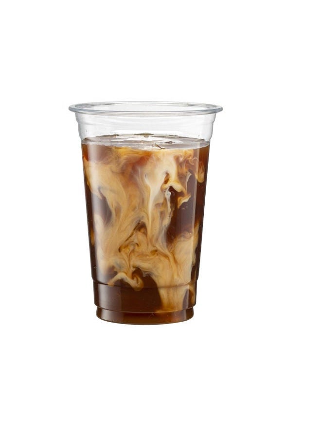 HOMESTAR 50-Piece Disposable Plastic Cup with Flat Lid Clear 475ml  - Image 4