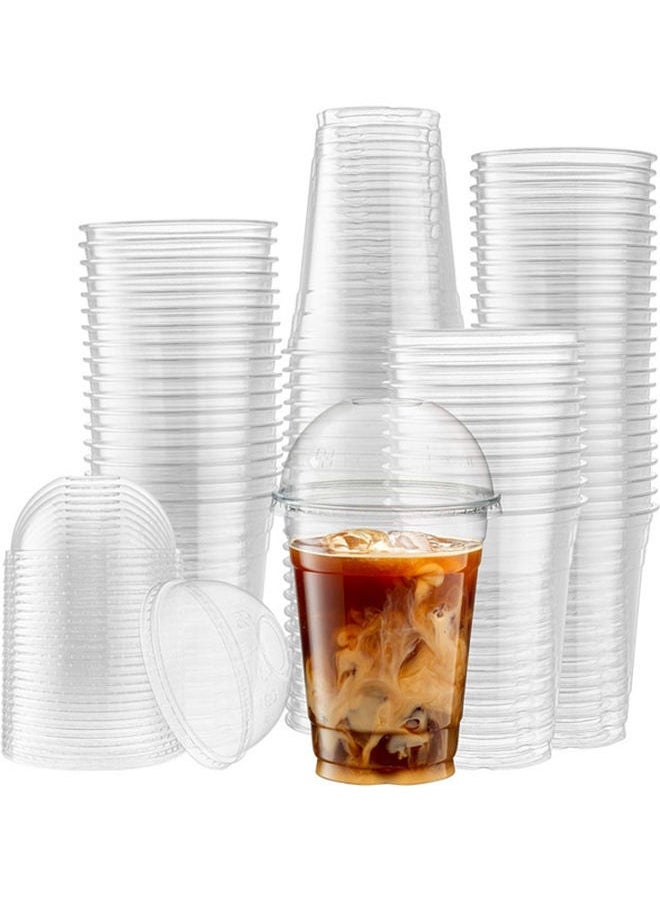 HOMESTAR 50-Piece Disposable Plastic Cup with Flat Lid Clear 475ml  - Image 1