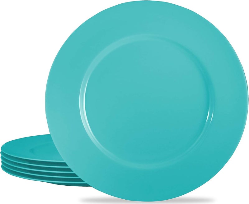 Reston Lloyd Calypso Basics by Reston Lloyd Melamine Dinner Plate Set of 6 Turquoise - Image 1