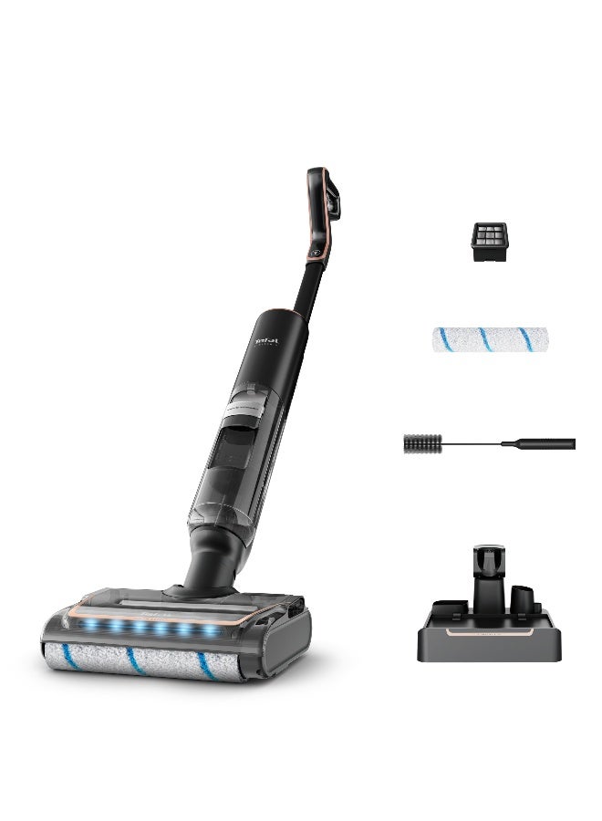 Tefal X-Clean 7 | Wet and Dry Vacuum Cleaner | 180° Lay-Flat Design | LED Lights | Self-Cleaning | Hot Drying | Long running time up to 50 min | GF5736M4 500 ml 250 W GF5736M4 Black - Image 1