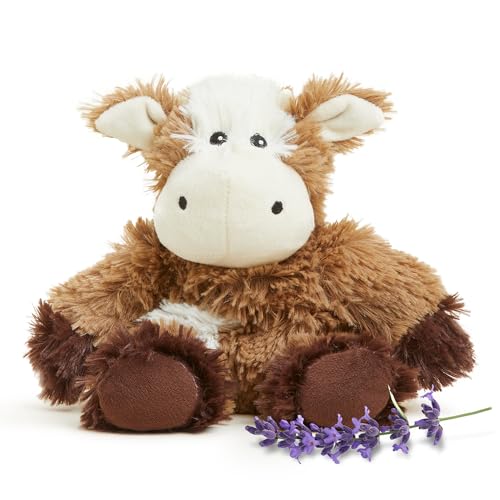 warmies Junior Microwavable & Weighted Stuffed Animals, Cow - Heated Stuffed Animal Plushie for Warmth & Comfort - Cute Soft Plush Toys for Adults & Children (Boys, Girls, Babies & Toddlers) - Image 1