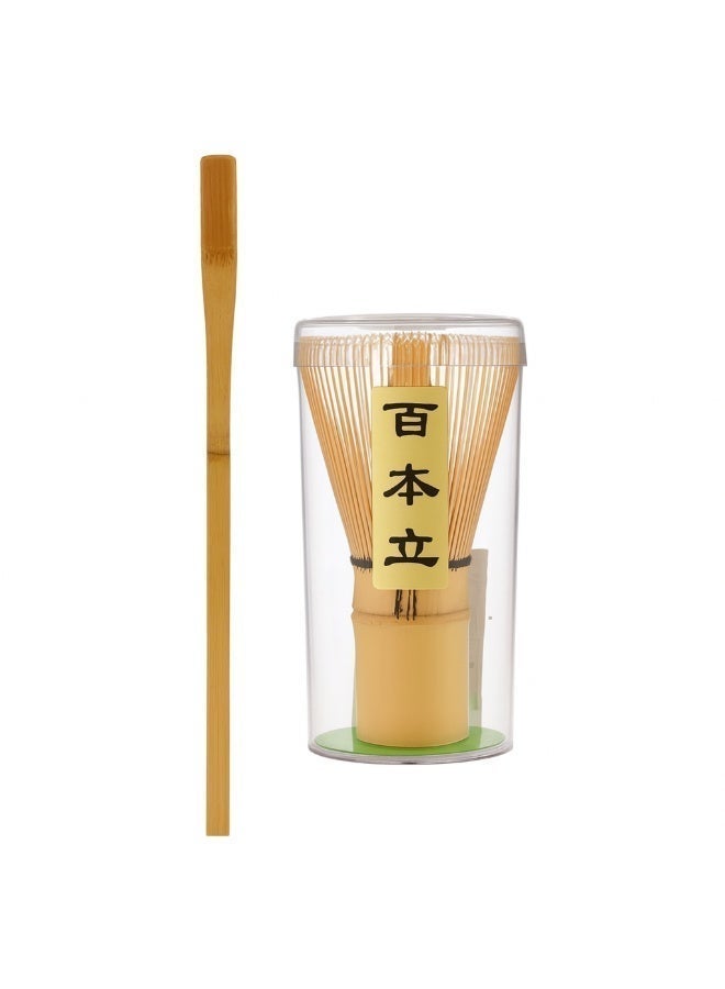 Traditional Matcha Tea Set – Handmade Bamboo Chasen Whisk (70–76 Prongs) + Chashaku Scoop for Authentic Japanese Green Tea and Matcha Ceremony Tools - Image 1