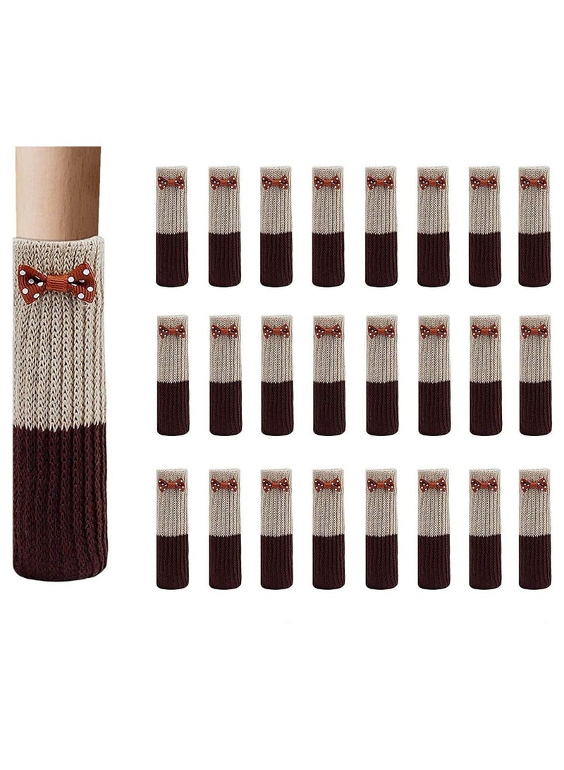 Y&D 24pcs Chair Leg Socks Pack Elastic Anti-Slip Cotton Furniture Floor Foot For Protection Decorative Cap Set Door Knob Gloves Hardwood Protector Fits Square Round Feet - Image 1