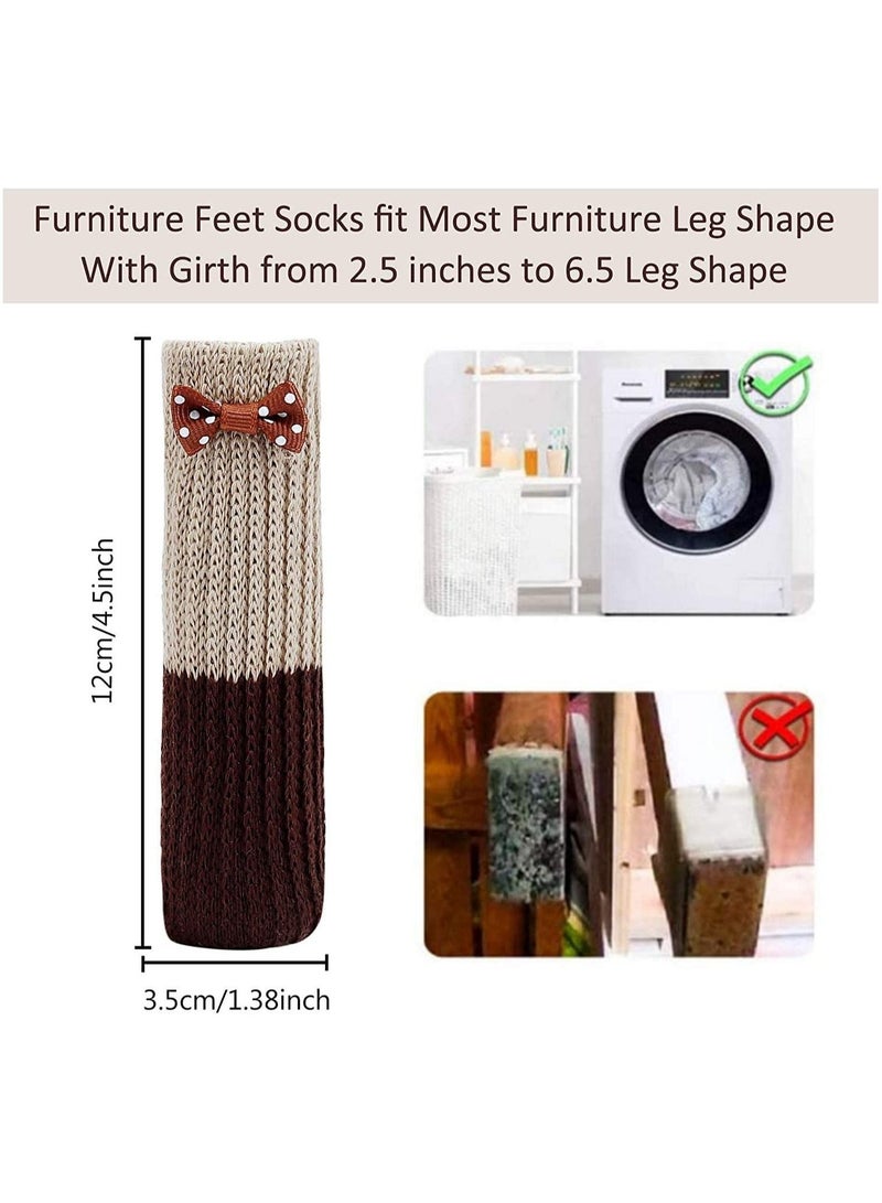 Y&D 24pcs Chair Leg Socks Pack Elastic Anti-Slip Cotton Furniture Floor Foot For Protection Decorative Cap Set Door Knob Gloves Hardwood Protector Fits Square Round Feet - Image 2