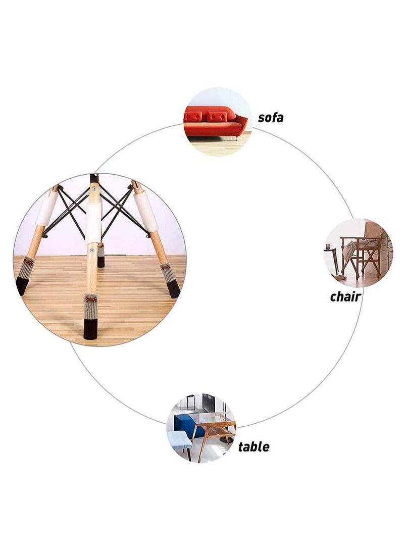 Y&D 24pcs Chair Leg Socks Pack Elastic Anti-Slip Cotton Furniture Floor Foot For Protection Decorative Cap Set Door Knob Gloves Hardwood Protector Fits Square Round Feet - Image 3