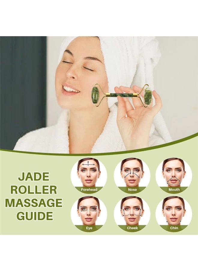 shenghang Emerald Facial Roller Massager Anti-wrinkle and relieve edema, facial ridged roller natural Xiuyan jade rejuvenates the skin - Image 2