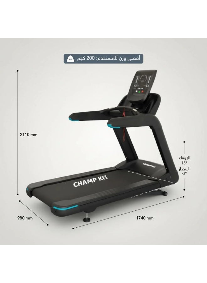Champ Kit X500A Electric Treadmill - Professional Heavy Duty Up to 200kg - Image 5