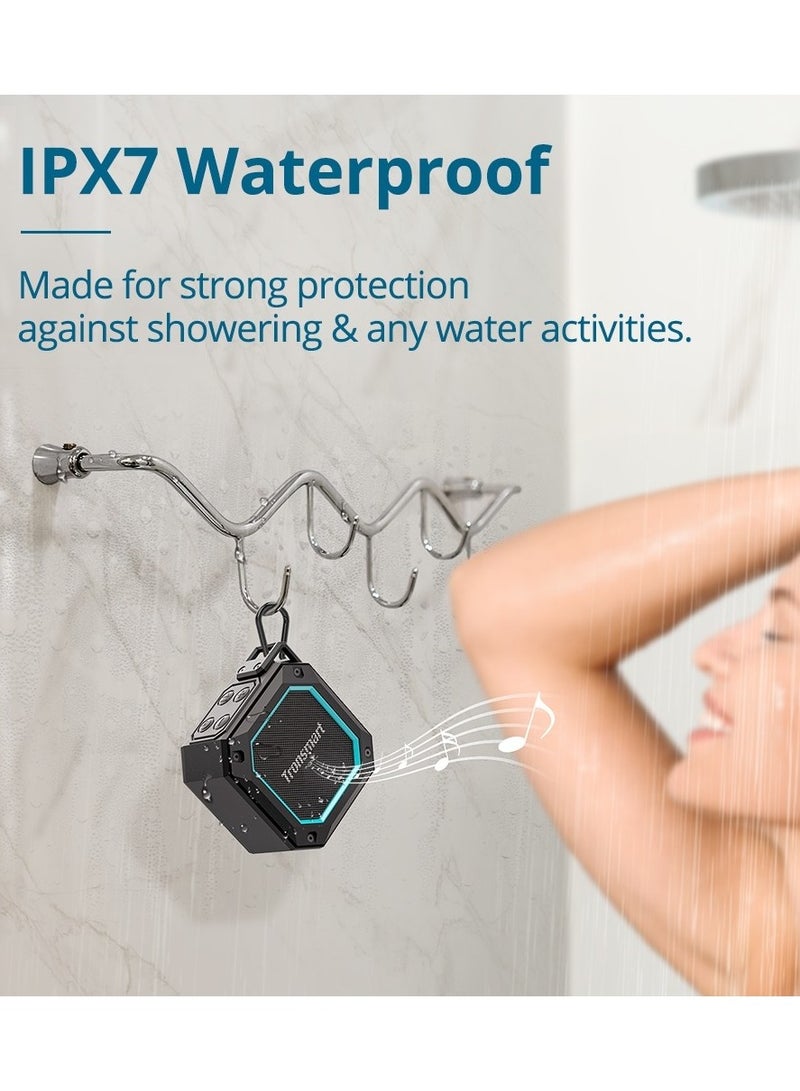 Tronsmart Groove 2 Portable Bluetooth Speaker with Deep Bass, IPX7 Waterproof Speaker with RGB Light, Bluetooth 5.3, 18H Playtime, AUX, TF Card for Shower, Outdoor, Travel - Image 5