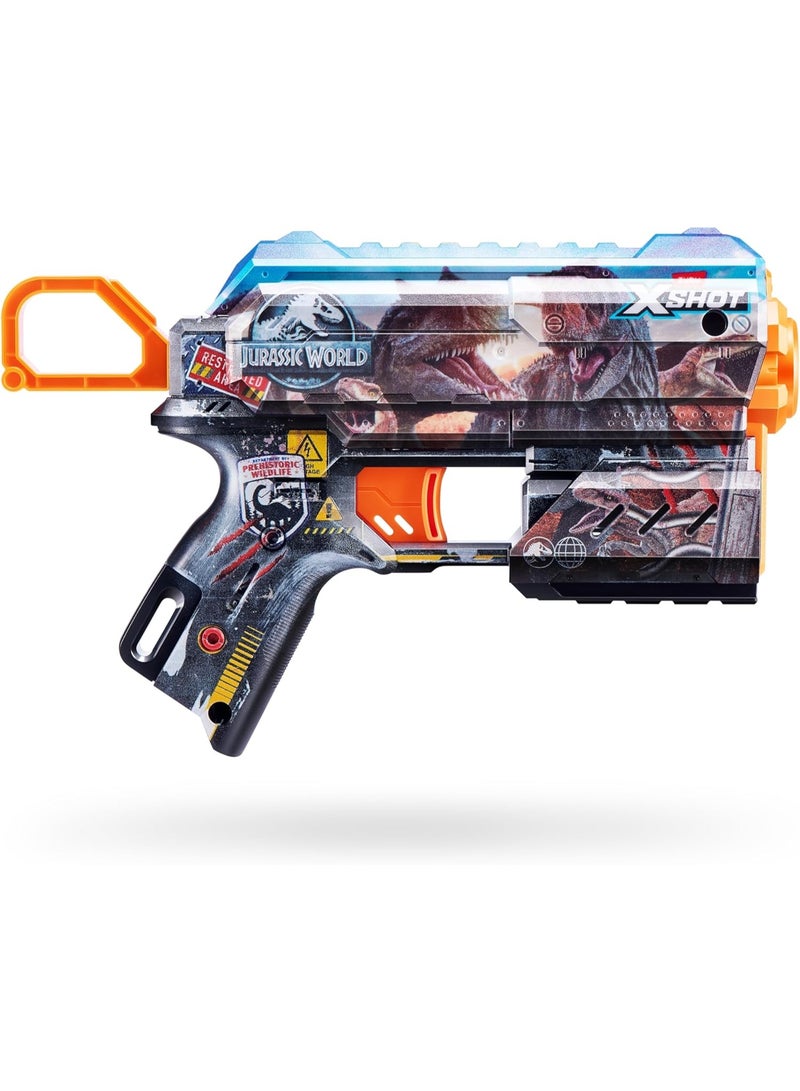 X-Shot مجموعة جراسيك فلوكس 2 باك من مسدسات الرصاص مع جلود الديناصورات، سهام جيب الهواء، طلقة واحدة مع تخزين، حركة ارتداد، تطلق حتى 27م/90قدم، تشمل 16 رصاصة فوم، للأعمار من 8 سنوات وما فوق - Image 3