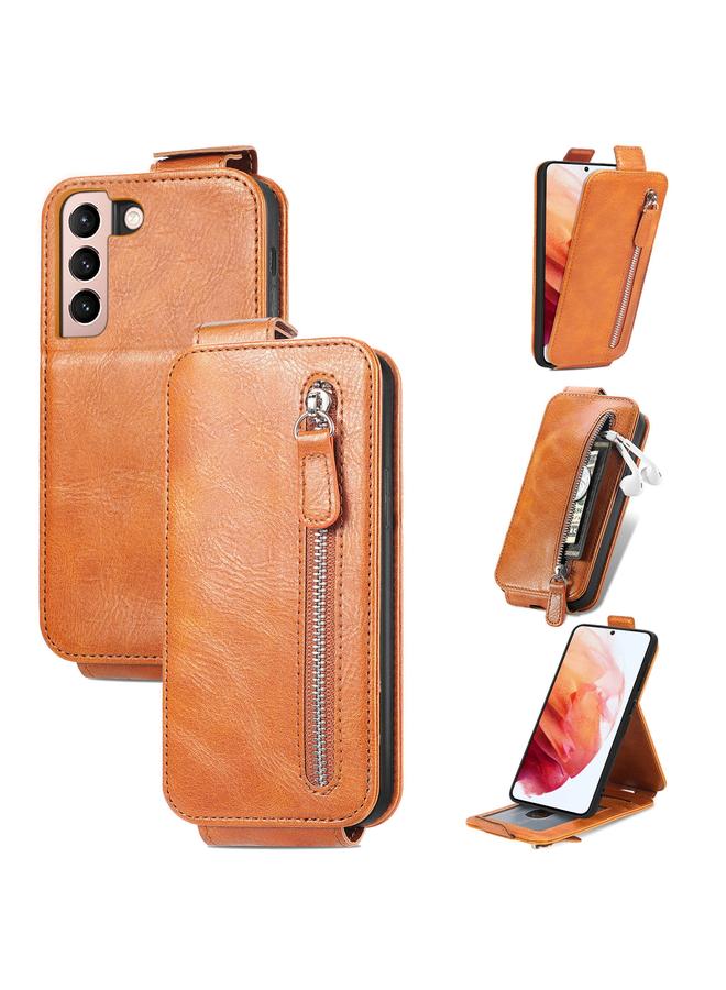 S-TOP Case For Samsung Galaxy S21 Plus 5G Zipper Wallet Vertical Flip Leather Phone Case - Image 1