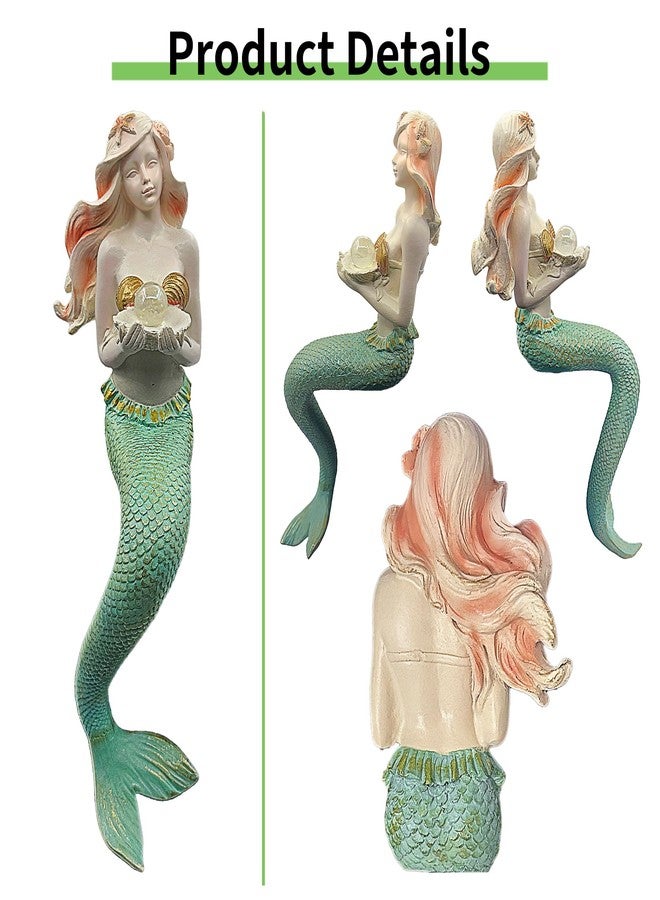 Teaeeno Unique Mermaid Fish Tank Decorations, Mermaid Statue House Ornament Kit, Aquarium Decor, Charming Mermaid Decor Statue, Resin Aquarium Décor Thematic Ornaments (Green) - Image 5