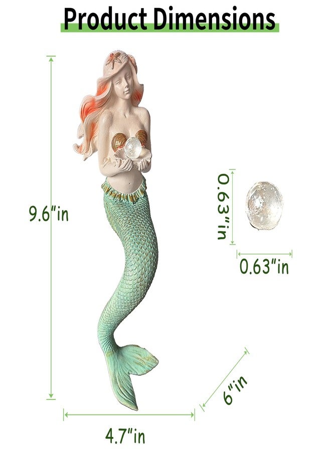 Teaeeno Unique Mermaid Fish Tank Decorations, Mermaid Statue House Ornament Kit, Aquarium Decor, Charming Mermaid Decor Statue, Resin Aquarium Décor Thematic Ornaments (Green) - Image 3