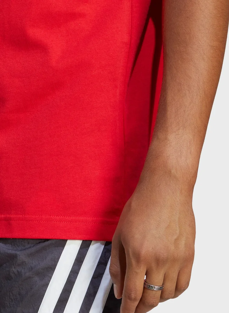 Adidas 3 Stripe Essential Single Jersey T-Shirt