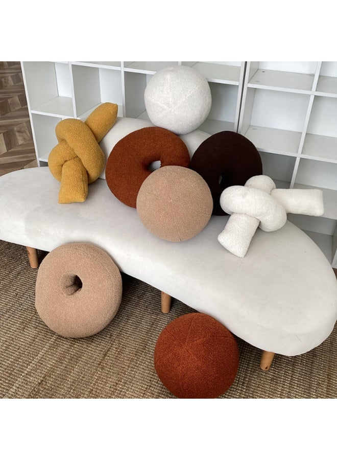 ZOVO Khaki Ball Shaped Plush Pillow,Cute Soft Waist Rest Cushion,Home Decorative Throw Pillow Used to Add Comfort and Style to A Couch,Sofa,Or Living Room. - Image 3