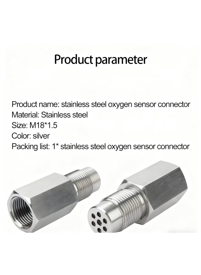 مستشعر الأكسجين من الفولاذ المقاوم للصدأ مستشعر مفصل التوسيع M18*15 لقطع غيار تعديل السيارات - Image 1